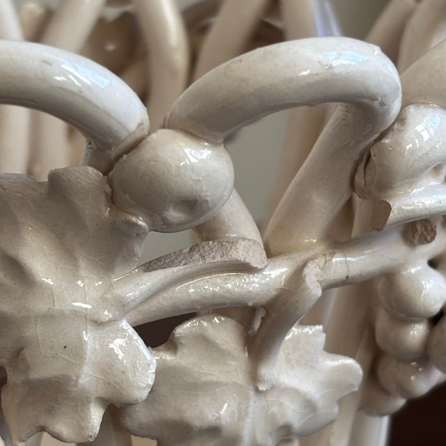 Mid-20th Century Italian Ceramic Openwork Cachepot For Sale In Baltimore - Image 6 of 17