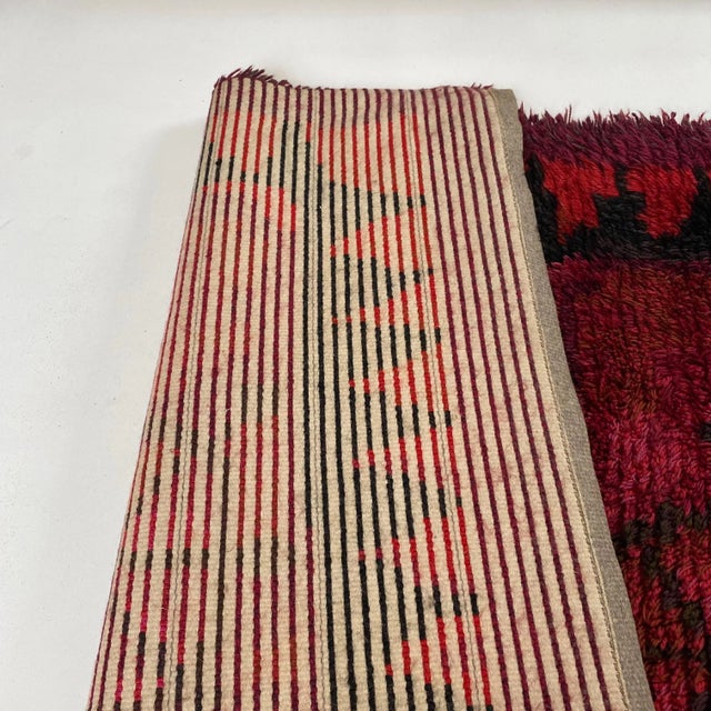 Scandinavian Abstract High Pile Rya Rug, Sweden 1960s For Sale - Image 15 of 18