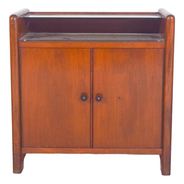 Wood Small Art Deco 2-Door Bar Cabinet, 1920w For Sale - Image 7 of 7