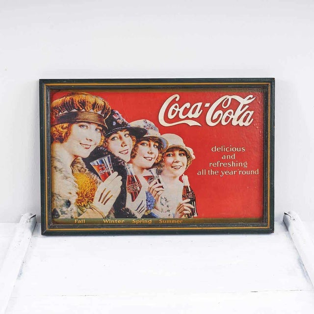 Vintage Coca-Cola Wooden Sign with Frame, 1980s, 1970s, Wood For Sale - Image 5 of 5