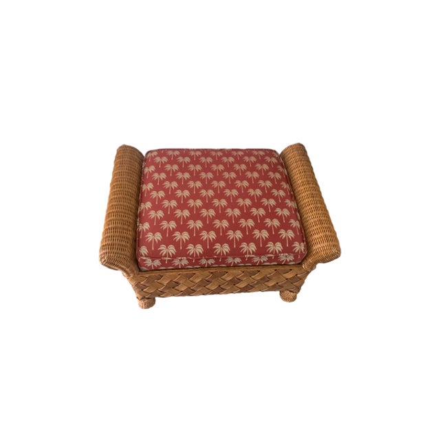 Palecek Late 20th Century Palecek Big Daddy Rattan Wicker Oversized Ottoman For Sale - Image 4 of 9