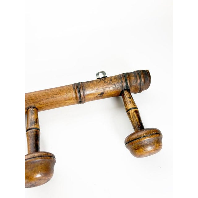 Vintage Wooden Coat Rack, France, 1940s For Sale - Image 6 of 12