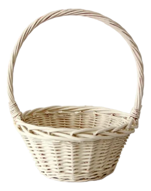 Vintage Painted Wicker Gathering Basket