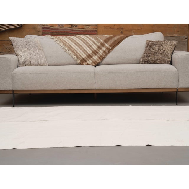 1970s Vintage Handmade Wool Cotton White Kilim Rug For Sale - Image 11 of 11