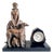 Table Clock with Copper Plated Lady with Greyhound Sculpture from Enrico Lazzar, Italy, 1910s For Sale