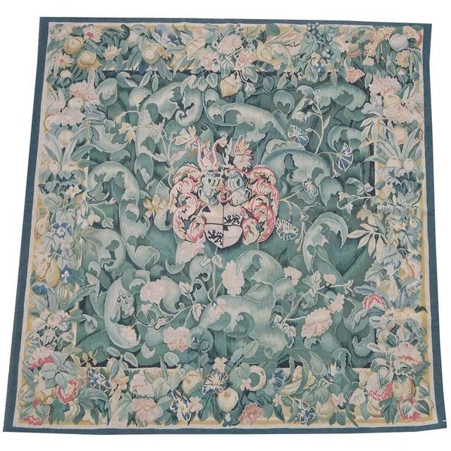 19th Century Vintage Floral Tapestry For Sale - Image 5 of 9