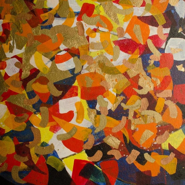 "#9 Chinese Acrobats" Abstract Oil Painting by Hans Kline, Framed C. 1989 For Sale - Image 11 of 13