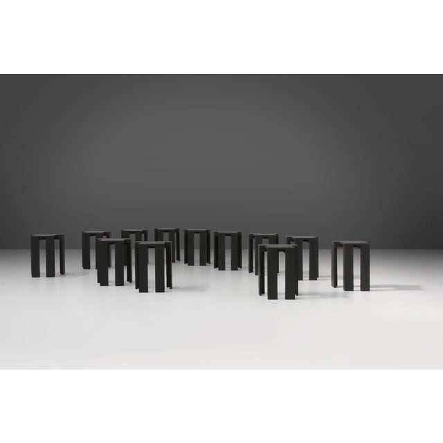 Black Stackable Stool by Bram Vanderbeke, Belgium, 2010s For Sale - Image 18 of 18