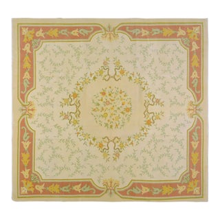 Vintage Chinese Art Deco Hand Knotted Wool Rug, 9'8'' X 10'3'' For Sale