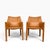 Pair Mario Bellini "CAB 413" Dining Chairs for Cassina Camel Leather c. 1970 Measure 31” tall 22” wide 18” deep seat...
