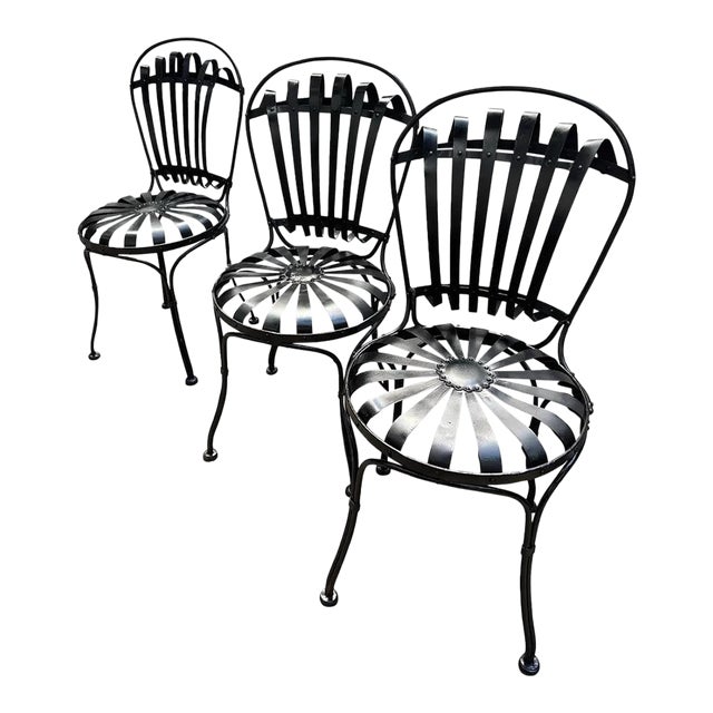 Francois Carre Antique Original Parisian Park Chairs, Circa 1880 - A Trio, Attributed For Sale