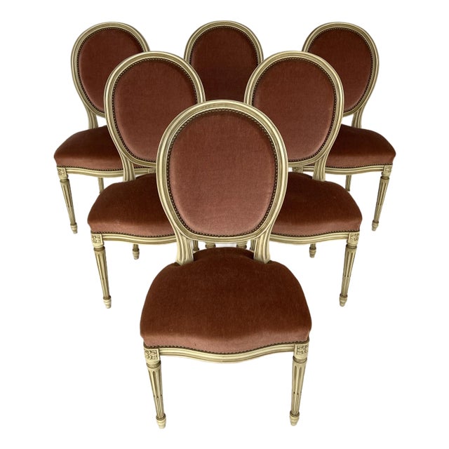 Original French Louis XVI Medallion Back Dining Chairs – Set of 6 For Sale