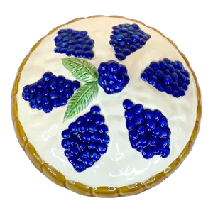 Vintage Americana Arts and Crafts Trompe L’Oeil Ceramic Blueberry Pie Dish