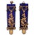 Blue Pair Antique French Cobalt Glass Gilt Bronze Cherub Putti Wall Sconces For Sale - Image 8 of 13