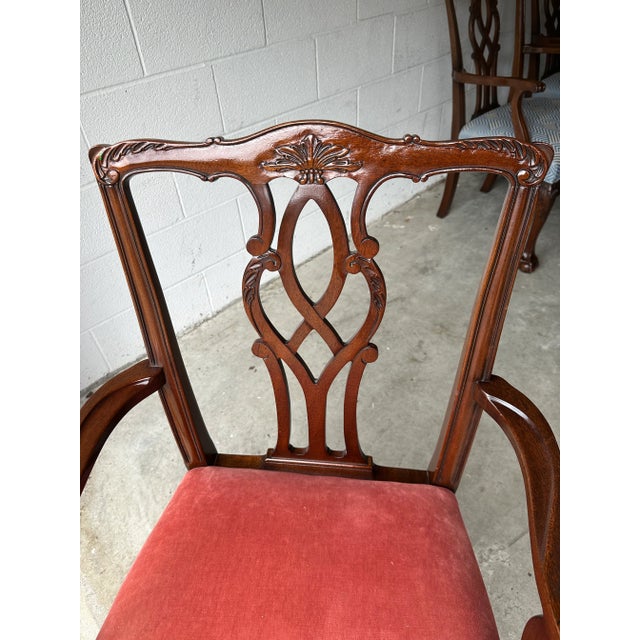 1980s Kindel Furniture Co. Mahogany Chippendale Arm Chair For Sale - Image 5 of 9