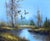 Traditional 1970s Oil Painting by Joon S. Choi – Flying Ducks Over Reflected Landscape For Sale - Image 3 of 12