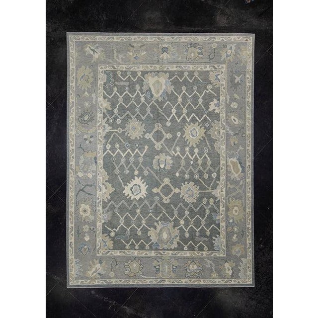 Gray Turkish Oushak Rug 9' x 12'2" For Sale - Image 8 of 8