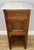 Antique French Oak Bedside Table with Marble Top For Sale - Image 11 of 11