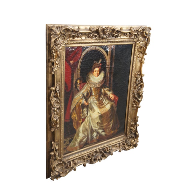 Portrait of Marchesa Maria di Antonia Serra Pallavincino after Peter Paul Rubens. Baroque gold acanthus foliate frame....
