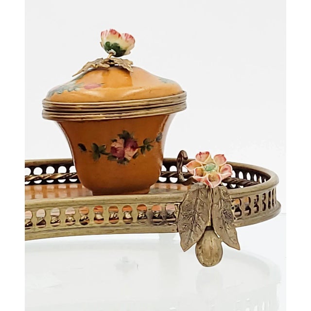 French CIrca 18th Century Vernis Martin Ink Stand, France For Sale - Image 3 of 10