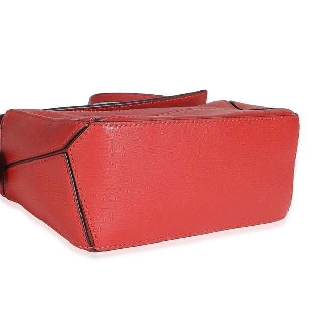 Scarlet Calfskin Mini Puzzle Bag For Sale In New York - Image 6 of 9
