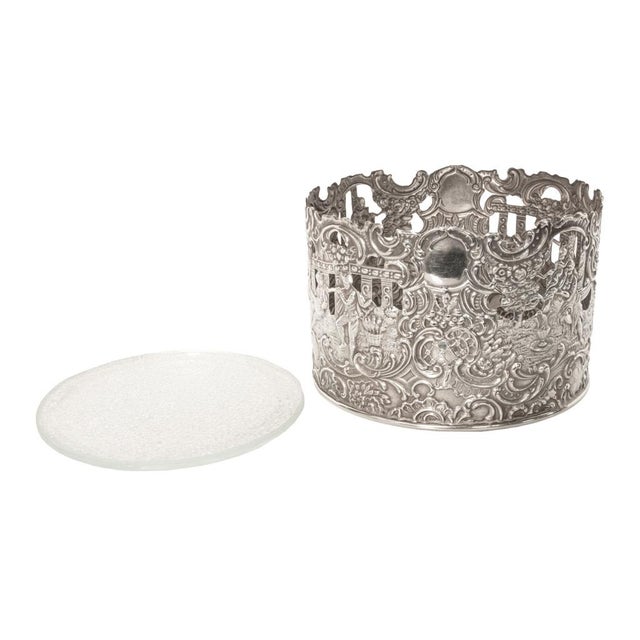 Antique American Sterling Silver Wine Bottle Decanter Coaster Cuff New York 1915 For Sale - Image 13 of 17