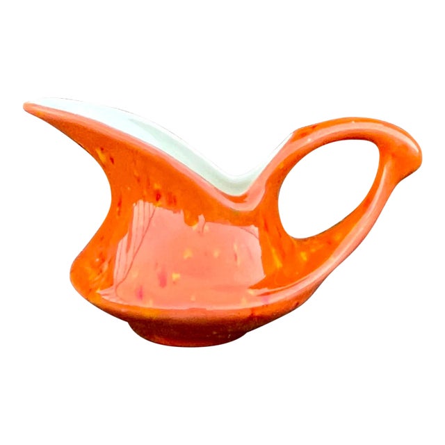 Vintage Mid-Century Modern Orange Speckle Creamer For Sale