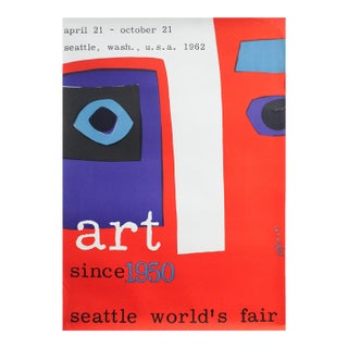 1962 Affiche d'Exposition Américaine - Exposition Universelle De Seattle, l'Art Depuis De 1950 (Rouge) For Sale