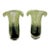 Murano-Style Art Glass Vases – Purple & Chartreuse Green - Pair For Sale