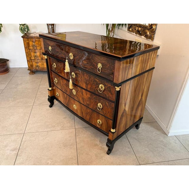 Black Antique Empire Writing Desk in Walnut For Sale - Image 8 of 18