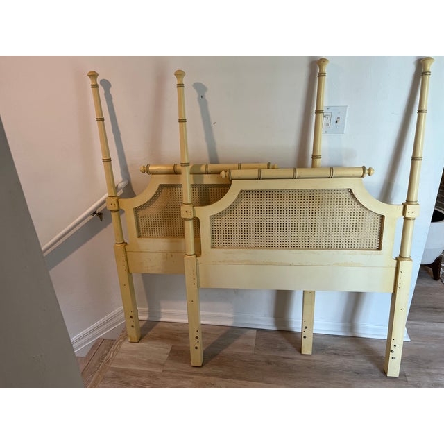 Vintage Bali Hai Twin Headboards Attributed to Henry Link For Sale - Image 10 of 18