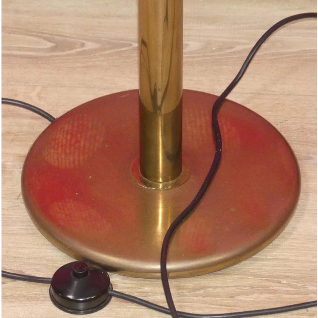 Golden Mushroom Floor Lamp with Brown Shade from Cosack Leuchten, 1970s For Sale - Image 9 of 11