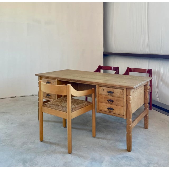 1970s Henning Kjaernulf-Style Oak Two-Sided Desk For Sale - Image 5 of 18