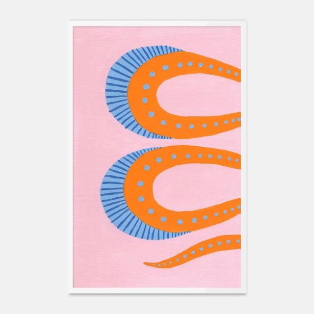 DESCRIPTION: Razzel the Snake Diptych by Willa Heart in White Framed Paper, XS Art Print SPECIFICATIONS: Type: Framed...