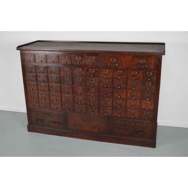 1920s Large French Oak Notary Apothecary Cabinet, 1920s-1930s For Sale - Image 5 of 18