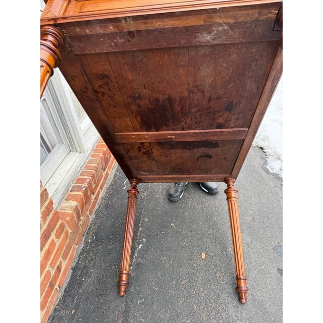Antique Victorian Style Tooled Leather Writting Table Desk For Sale - Image 15 of 17