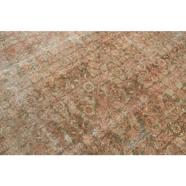 Antique Persian Tabriz Wool Rug With Rust Allover Design From the 1910s For Sale In New York - Image 6 of 8