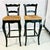 1980s 1980s Vintage Boho Chic Farmhouse Rush Seat Ladderback Barstools - A Pair For Sale - Image 5 of 17