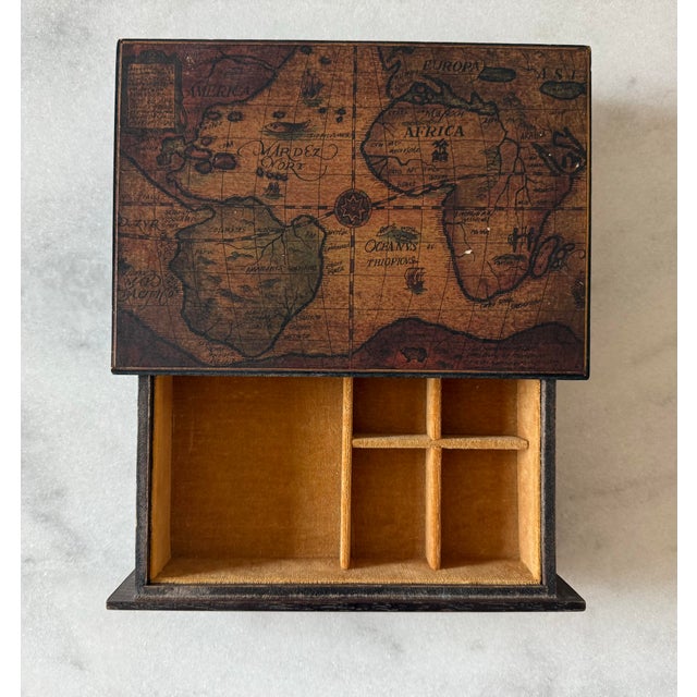 Mid 20th Century Vintage Wood Book Box With Hidden Jewelry Drawer For Sale - Image 5 of 12