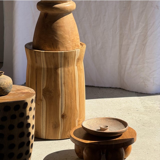 Brown Side Table in Suar Wood For Sale - Image 8 of 18