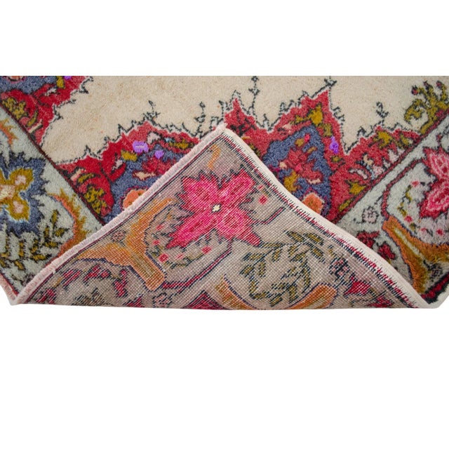 1970s Vintage Hand Knotted Colorful Turkish Rug - 4′11″ × 8′8″ For Sale - Image 12 of 12