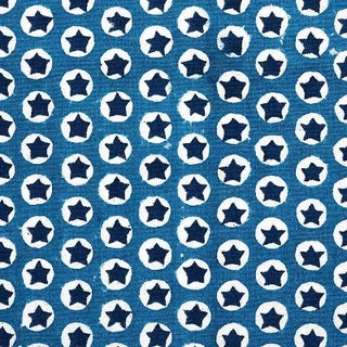 Sample - Schumacher X Molly Mahon Tuk Tuk Fabric in Blue For Sale