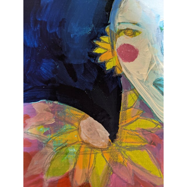 2020s Contemporary Fauvist Abstract Portrait Mixed-Media Painting of a Woman For Sale - Image 5 of 13