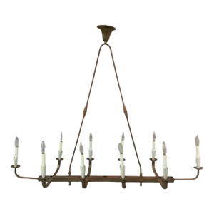 Vintage 10 Light Chandelier Industrial Style