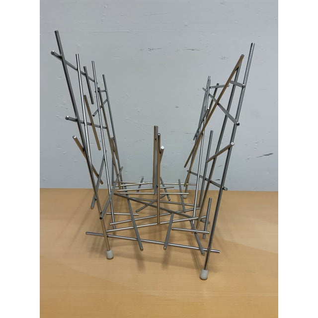 Alessi Fratelli Campana for Alessi Blow Up Stainless Steel Magazine Holder For Sale - Image 4 of 12