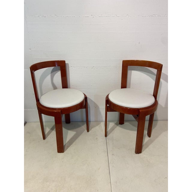Italian Red Lacquered Wooden Breakfast Table and Chairs by Gianfranco Frattini, 1975, Set of 5 For Sale - Image 6 of 16