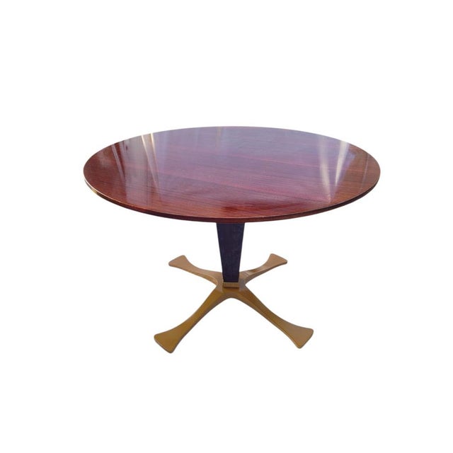Wood and Brass Table attributed to Fulvio Brembilla for RB Design, 1950s For Sale - Image 9 of 9