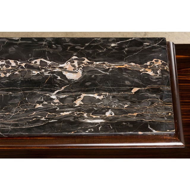 1940s French Art Deco Macassar Sideboard W/ Black Marble Top For Sale - Image 10 of 18