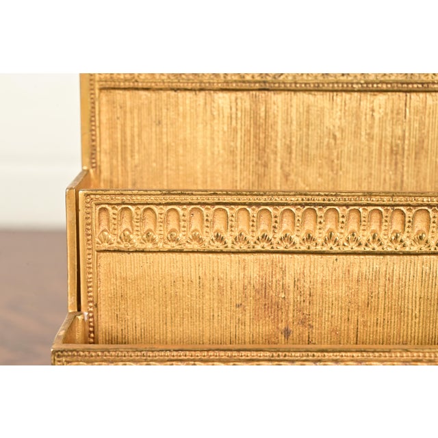 Metal Tiffany Studios New York Adam Pattern Bronze Doré Letter Rack For Sale - Image 7 of 15