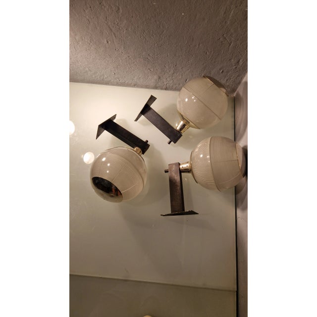 Double Fresnel Glass and Polished Aluminum Wall Light, 1960s, in Very Good conditions. Designed 1960 to 1969 Up to 250V...